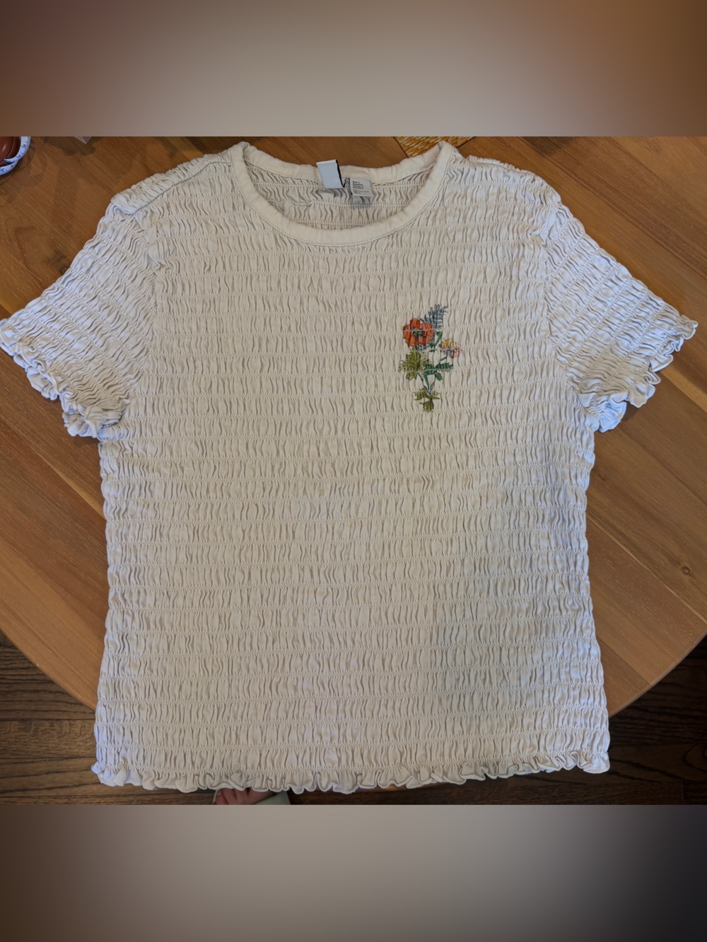 &Other Stories Smocked Short Sleeve Top